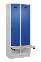 C+P Spind Evolo PLUS 049040-30 integrierte Bank 3 Abt.je 300mm Drehriegel (HxBxT) 1950x900x815mm 9016/6019