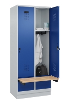 C+P Spind Evolo PLUS 049040-30 integrierte Bank 3 Abt.je 300mm Drehriegel (HxBxT) 1950x900x815mm 9016/6019