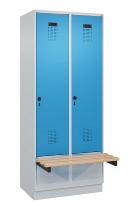 C+P Spind Evolo PLUS 049040-30 integrierte Bank 3 Abt.je 300mm Drehriegel (HxBxT) 1950x900x815mm 9016/6019