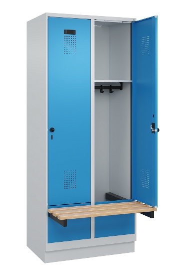 C+P Spind Evolo PLUS 049040-30 integrierte Bank 3 Abt.je 300mm Drehriegel (HxBxT) 1950x900x815mm 9016/6019