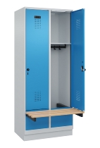 C+P Spind Evolo PLUS 049040-30 integrierte Bank 3 Abt.je 300mm Drehriegel (HxBxT) 1950x900x815mm 9016/6019