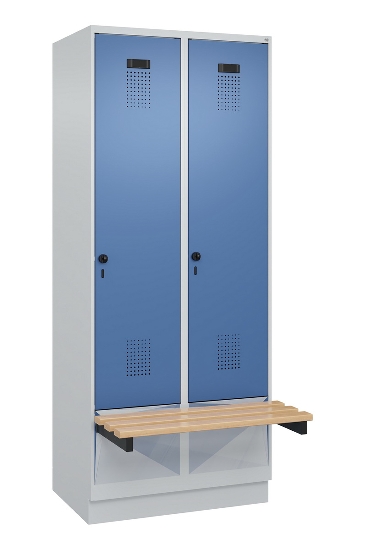 C+P Spind Evolo PLUS 049040-30 integrierte Bank 3 Abt.je 300mm Drehriegel (HxBxT) 1950x900x815mm 9016/6019