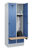 C+P Spind Evolo PLUS 049040-30 integrierte Bank 3 Abt.je 300mm Drehriegel (HxBxT) 1950x900x815mm 9016/6019