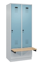 C+P Spind Evolo PLUS 049040-30 integrierte Bank 3 Abt.je 300mm Drehriegel (HxBxT) 1950x900x815mm 9016/6019