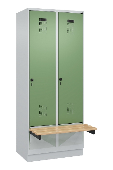 C+P Spind Evolo PLUS 049040-30 integrierte Bank 3 Abt.je 300mm Drehriegel (HxBxT) 1950x900x815mm 9016/6019