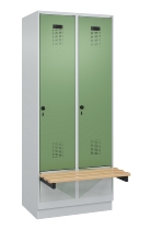 C+P Spind Evolo PLUS 049040-30 integrierte Bank 3 Abt.je 300mm Drehriegel (HxBxT) 1950x900x815mm 9016/6019