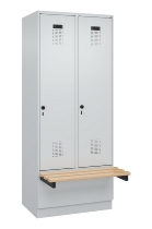 C+P Spind Evolo PLUS 049040-30 integrierte Bank 3 Abt.je 300mm Drehriegel (HxBxT) 1950x900x815mm 9016/6019