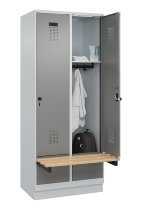 C+P Spind Evolo PLUS 049040-30 integrierte Bank 3 Abt.je 300mm Drehriegel (HxBxT) 1950x900x815mm 9016/6019