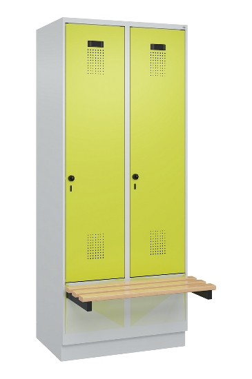 C+P Spind Evolo PLUS 049040-30 integrierte Bank 3 Abt.je 300mm Drehriegel (HxBxT) 1950x900x815mm 9016/6019