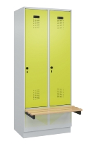 C+P Spind Evolo PLUS 049040-30 integrierte Bank 3 Abt.je 300mm Drehriegel (HxBxT) 1950x900x815mm 9016/6019