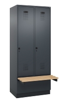 C+P Spind Evolo PLUS 049040-30 integrierte Bank 3 Abt.je 300mm Drehriegel (HxBxT) 1950x900x815mm 9016/6019