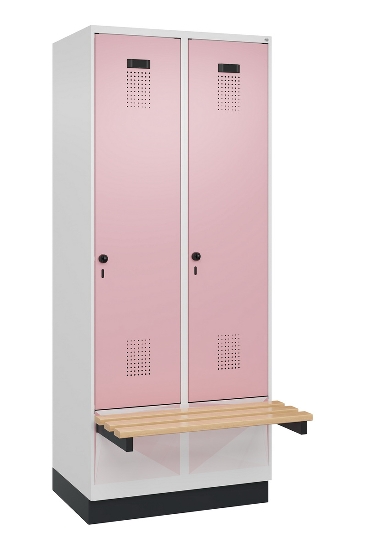 C+P Spind Evolo PLUS 049040-30 integrierte Bank 3 Abt.je 300mm Drehriegel (HxBxT) 1950x900x815mm 9016/6019