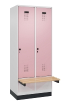 C+P Spind Evolo PLUS 049040-30 integrierte Bank 3 Abt.je 300mm Drehriegel (HxBxT) 1950x900x815mm 9016/6019