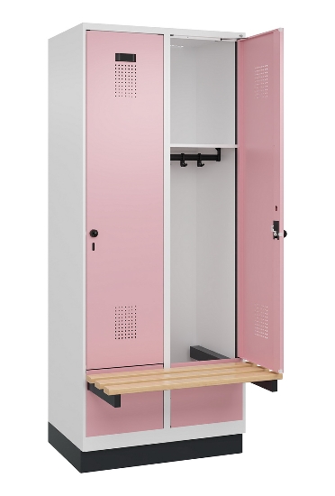 C+P Spind Evolo PLUS 049040-30 integrierte Bank 3 Abt.je 300mm Drehriegel (HxBxT) 1950x900x815mm 9016/6019