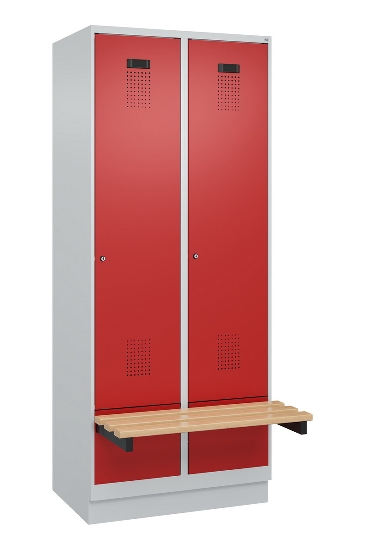 C+P Spind Evolo PLUS 049040-30 integrierte Bank 3 Abt.je 300mm Drehriegel (HxBxT) 1950x900x815mm 9016/6019