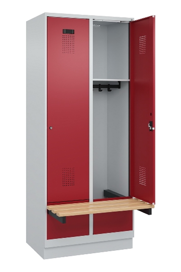 C+P Spind Evolo PLUS 049040-30 integrierte Bank 3 Abt.je 300mm Drehriegel (HxBxT) 1950x900x815mm 9016/6019