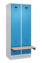 C+P Spind Evolo PLUS 049040-30 integrierte Bank 3 Abt.je 300mm Drehriegel (HxBxT) 1950x900x815mm 9016/6019