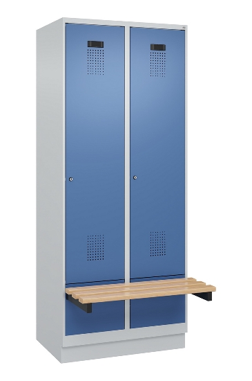 C+P Spind Evolo PLUS 049040-30 integrierte Bank 3 Abt.je 300mm Drehriegel (HxBxT) 1950x900x815mm 9016/6019