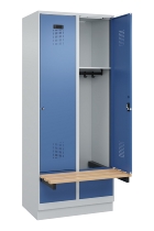 C+P Spind Evolo PLUS 049040-22 integrierte Bank 2 Abt.je 400mm Zylinder (HxBxT) 1950x800x815mm 7035/5023