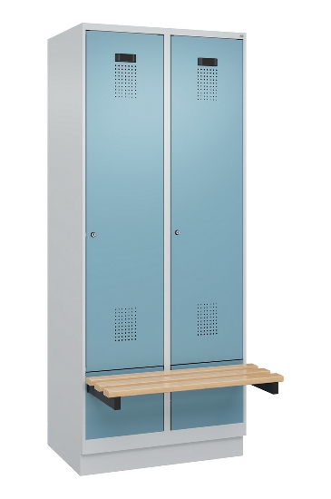 C+P Spind Evolo PLUS 049040-30 integrierte Bank 3 Abt.je 300mm Drehriegel (HxBxT) 1950x900x815mm 9016/6019