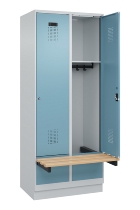 C+P Spind Evolo PLUS 049040-30 integrierte Bank 3 Abt.je 300mm Drehriegel (HxBxT) 1950x900x815mm 9016/6019