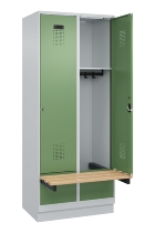 C+P Spind Evolo PLUS 049040-30 integrierte Bank 3 Abt.je 300mm Drehriegel (HxBxT) 1950x900x815mm 9016/6019