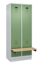 C+P Spind Evolo PLUS 049040-30 integrierte Bank 3 Abt.je 300mm Drehriegel (HxBxT) 1950x900x815mm 9016/6019