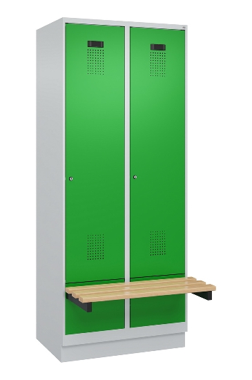 C+P Spind Evolo PLUS 049040-30 integrierte Bank 3 Abt.je 300mm Drehriegel (HxBxT) 1950x900x815mm 9016/6019