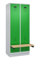 C+P Spind Evolo PLUS 049040-30 integrierte Bank 3 Abt.je 300mm Drehriegel (HxBxT) 1950x900x815mm 9016/6019