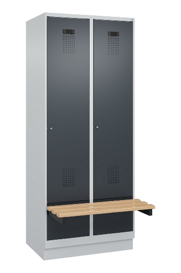 C+P Spind Evolo PLUS 049040-30 integrierte Bank 3 Abt.je 300mm Drehriegel (HxBxT) 1950x900x815mm 9016/6019