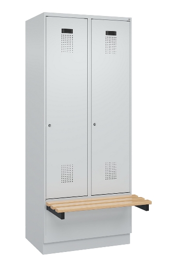 C+P Spind Evolo PLUS 049040-30 integrierte Bank 3 Abt.je 300mm Drehriegel (HxBxT) 1950x900x815mm 9016/6019