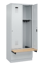 C+P Spind Evolo PLUS 049040-30 integrierte Bank 3 Abt.je 300mm Drehriegel (HxBxT) 1950x900x815mm 9016/6019