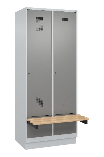 C+P Spind Evolo PLUS 049040-30 integrierte Bank 3 Abt.je 300mm Drehriegel (HxBxT) 1950x900x815mm 9016/6019