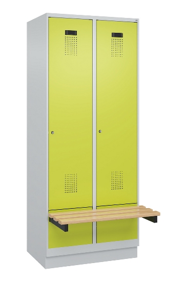 C+P Spind Evolo PLUS 049040-30 integrierte Bank 3 Abt.je 300mm Drehriegel (HxBxT) 1950x900x815mm 9016/6019