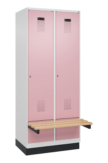 C+P Spind Evolo PLUS 049040-30 integrierte Bank 3 Abt.je 300mm Drehriegel (HxBxT) 1950x900x815mm 9016/6019