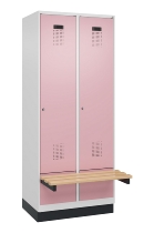 C+P Spind Evolo PLUS 049040-30 integrierte Bank 3 Abt.je 300mm Drehriegel (HxBxT) 1950x900x815mm 9016/6019