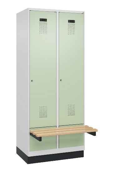 C+P Spind Evolo PLUS 049040-30 integrierte Bank 3 Abt.je 300mm Drehriegel (HxBxT) 1950x900x815mm 9016/6019
