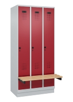 C+P Spind Evolo PLUS 049040-30 integrierte Bank 3 Abt.je 300mm Drehriegel (HxBxT) 1950x900x815mm 9016/6019