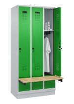 C+P Spind Evolo PLUS 049040-30 integrierte Bank 3 Abt.je 300mm Drehriegel (HxBxT) 1950x900x815mm 9016/6019