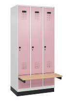 C+P Spind Evolo PLUS 049040-30 integrierte Bank 3 Abt.je 300mm Drehriegel (HxBxT) 1950x900x815mm 9016/6019