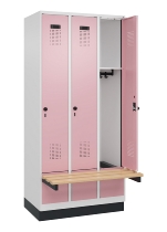 C+P Spind Evolo PLUS 049040-30 integrierte Bank 3 Abt.je 300mm Drehriegel (HxBxT) 1950x900x815mm 9016/6019