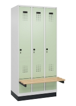 C+P Spind Evolo PLUS 049040-30 integrierte Bank 3 Abt.je 300mm Drehriegel (HxBxT) 1950x900x815mm 9016/6019