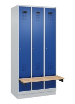 C+P Spind Evolo PLUS 049040-30 integrierte Bank 3 Abt.je 300mm Drehriegel (HxBxT) 1950x900x815mm 9016/6019