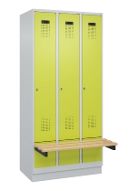 C+P Spind Evolo PLUS 049040-30 integrierte Bank 3 Abt.je 300mm Drehriegel (HxBxT) 1950x900x815mm 9016/6019