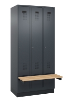 C+P Spind Evolo PLUS 049040-30 integrierte Bank 3 Abt.je 300mm Drehriegel (HxBxT) 1950x900x815mm 9016/6019