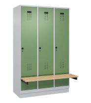 C+P Spind Evolo PLUS 049040-30 integrierte Bank 3 Abt.je 300mm Drehriegel (HxBxT) 1950x900x815mm 9016/6019