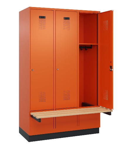C+P Spind Evolo PLUS 049040-20 integrierte Bank 2 Abt.je 300mm Zylinder (HxBxT) 1950x600x815mm 3015/3015