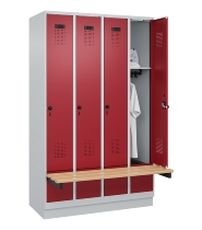 C+P Spind Evolo PLUS 049040-30 integrierte Bank 3 Abt.je 300mm Drehriegel (HxBxT) 1950x900x815mm 9016/6019