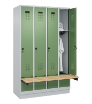 C+P Spind Evolo PLUS 049040-30 integrierte Bank 3 Abt.je 300mm Drehriegel (HxBxT) 1950x900x815mm 9016/6019