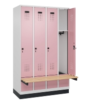 C+P Spind Evolo PLUS 049040-30 integrierte Bank 3 Abt.je 300mm Drehriegel (HxBxT) 1950x900x815mm 9016/6019